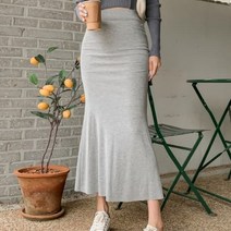 [바보사랑] 여성 여름 우케이 밴딩 머메이드 롱 스커트