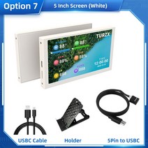 보조 포터블 휴대용 노트북 듀얼 서브 미니 cctv 터치 태블릿 피벗 모니터 3.5 인치 IPS c형 화면 컴퓨터 CPU GPU RAM HDD 디스플레이 328*480 USB LC, [07] B3