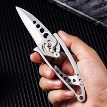 CRKT 5102 밴 호이 RSL 플레인 엣지 나이프 D2 스테인리스강 일상 휴대 혁신적인 스켈레톤 핸들 포켓 접이식, 한개옵션0