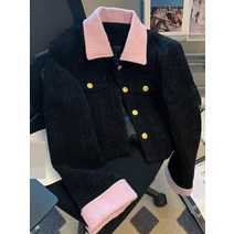 트위드자켓 여성 봄 가을 청 가죽 자켓 정장 노카라 숏 하객룩 코트 겨울 짧은 면화