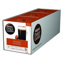 독일직구 NESCAFE 돌체 구스토 그란데 인텐소 48 커피 캡슐 (동아프리카와 남미산 아라비카 원두 헤이즐넛 브라운 크림 아로마 밀폐 캡슐) 세 번째 팩 (3 x 16 캡슐), 수량, 상세참조