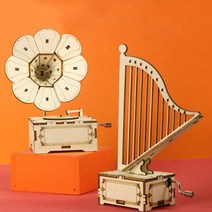 DIY 오르골 만들기 키트 우드 나무 오르골 방과후 수업 교구, 하프