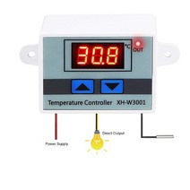 온도 컨트롤러 디지털 LED 프리와이어 쿨/온열 컨트롤러 서모스탯 (센서 220V 포함) 디지털 온도 조절기 LED 온도 컨트롤러, 1개