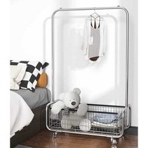 이동식 철제 행거 스텐 모던 옷걸이 드레스룸 선반, 80cm화이트x 메쉬프레임x유니버셜휠