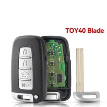스마트키 복사 자동차키 차키 복사 433mhz 현대 i30 ix35 sonata 제네시스 veloster equus tucson 기아 forte rio sorento, 4 버튼 toy40