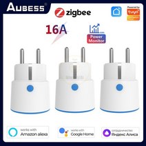 Tuya 스마트 지그비 플러그 소켓 EU 소켓 전력계 원격 제어 알렉사 구글 홈 허브와 함께 작동 3800W 16A, Orange plug, 1PC, 1개