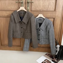 수키 첼시카라 씬체크 미니숏 여성재킷 1108347