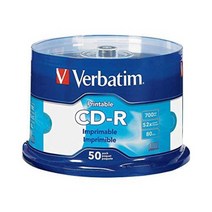 버바팀 Verbatim CD-R / DVD-R / RW / DL / 700MB 4.7GB 8.5GB 25GB 50GB 블루레이, BD-R 25GB 프린터블 10p CAKE 6X