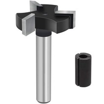 CNC 송일 보드 표면 라우터 비트 1/4 인치 생크 1 인치 절삭 직경 슬래브 평면 라우터 비트 플레이팅 비트, 하나, 검정