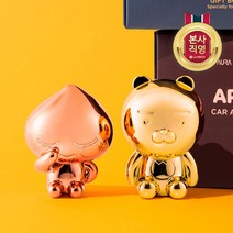 아우라 카카오 메탈 차량용방향제 본품+리필2 송풍구 클립형(라이언/어피치 택1), 라이언