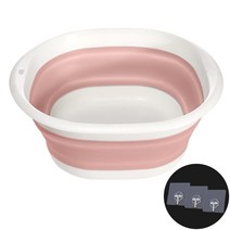 넘버원리빙 접이식 사각 대야 (대형) 폴딩 다용도 세수 세면대야, 핑크