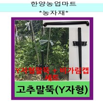 농자재-Y자형 고추 지주대 비가림 캡 세트 Y자 지지대 별도 비가림캡 별도 판매 Y자형 말뚝 y자 지주대, 비가림캡(50개)