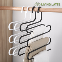 튼튼한 논슬립 5단바지걸이 멀티행거 다용도걸이 옷걸이, 블랙, 1개