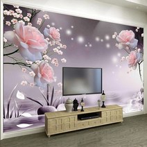 패턴벽지 빈티지벽지 사용자 정의 3d 벽 벽화 현대 장미 꽃 벽지 거실 tv 소파 침실 로맨틱 홈 장식 papel de parede sala frescoes, 1㎡