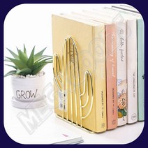 선인장 북엔드 2P세트 골드 북앤드책지지대 책스탠드