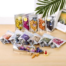 약 45 개/가방 혼합 콘 향 연기 아로마 테라피 천연 Incenso 콘 샌들 우드 라벤더 로터스 향기로운 인도 티벳 어, (991)peony