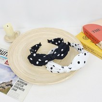 무이토린다 [2개 세트] 동글 땡땡이 도트 리본 헤어밴드