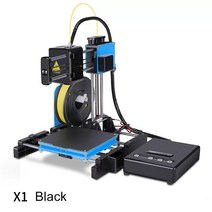 최신 3D 프린터 전체 금속 프레임 고정밀 어린이 DIY 디자이너 모델 지능형 3D 프린터 키트 하나의 키, 01 X1 Black