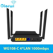 원룸공유기 자취방 공유기 와이파이 게이밍 호환 Cioswi WiFi 라우터 1200Mbps 듀얼 밴드 Openwrt 방화벽 MT7621A 800MHz 4-LAN 고이득 4*5dbi, WG108 라우터