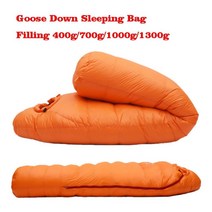 캠핑 침낭 오리 털 구스 400G 계절 700G 구스다운 1000G 1300G 필링 미라, 03=400gred