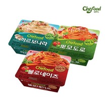 롯데 쉐푸드 스파게티 4개 (3종 택1) / 까르보나라 볼로네이즈 뽀모도로, 까르보나라 220g 4개