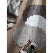 퀼팅 코튼 플로랄 발매트 북유럽 호텔식 순면 발러그, 사각, 차콜