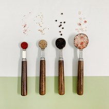 우드핸들 스텐 계량스푼, 계량컵4P, 1개