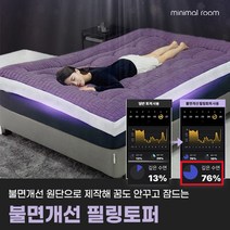 [미니멀룸] 사계절 내내 숙면 불면개선 필링토퍼 일체형 (S/SS/Q), 스탠다드, 그레이