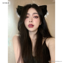 큐트 머리띠와 여우 송이 장신구 짐승의 머리집게 머리핀 여성 아나운서