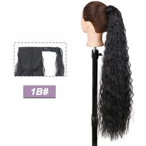 포니테일 자연 긴 옥수수 웨이브 랩 포니 테일 합성 헤어 피스 클립 익스텐션 80cm 블랙 브라운 금발 여성용, 02 34Inch-85cm, 64 613