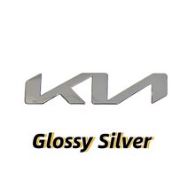 금속 자동차 전면 후드 후면 트렁크 엠블럼 배지 스티커 for kia logo k3 kx3 k5 carnival sportage ceed rio soul forte optima s, 광택있는 은색, 17x4cm