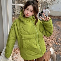 후드 숏 패딩 오버핏 여성 자켓 겨울 풀