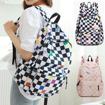 블랙핑크 체크메이트 캐주얼 백팩 남녀공용 학생가방