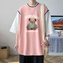 여성티셔츠 루즈핏 라운드 남자 반팔 커플 의상