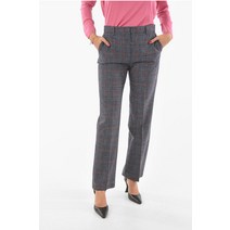 Alberta Ferretti GLEN CHECKERED 울 블렌드 STRAIGHT-LEG PANTS A030151251555