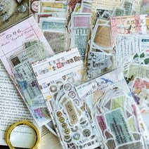 [갓샵] 빈티지 다꾸 스티커 북 팩 세트 [8종 영문 레트로 미니 조각 인스 데코 인스타, 상품선택:옛날신문