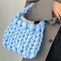 자이언트얀 손뜨개 가방 완제품 자이언트얀실 손뜨개 가방, 아이스블루 (완제품)