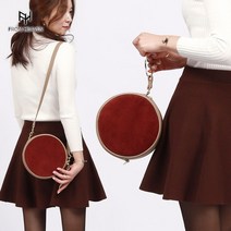 프롬헤븐 코듀로이 원형 탬버린백 크로스백 코듀라미