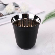 머그잔 160ML 304 에스프레소 스테인레스 스틸 커피 우유 물 음료 아침 식사 컵 절연 이중 벽 식기 세척기 안전한 질감, Black_160ml