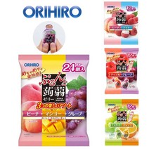 오리히로 일본곤약젤리4봉세트 [복숭아 망고 포도] 24개입포함 [사과 포도][리치 복숭아][오렌지 청포도] 총60파우치, 1300g, 60개