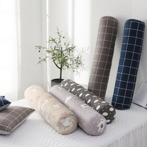 조은집 순면 캔디 바디필로우 솜+겉커버 롱쿠션 일자형 다리베개 꿀잠수면, (순면)그레이체크