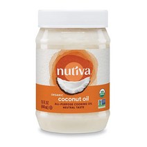 뉴티바 Nutiva 오가닉 스팀 정제 코코넛 오일 15 Fl oz 비건 조리용 스킨 & 헤어 보습용, 15 Fl Oz (Pack of 1) 뉴티바