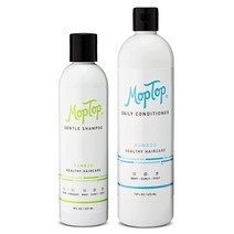 MopTop 부드러운 샴푸 + 웨이브 곱슬머리 곱슬머리용 데일리 컨디셔너 염색모에 안전 모이스처라이징 헤어 케어 세트, 샴푸 8oz, 데일리 컨디셔너 16oz (Wavy/Cu