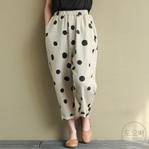 도오빠 여성 밴딩 바지 배기핏 도트 땡땡이 여름 팬츠 루즈핏 편한 여자 여름긴바지