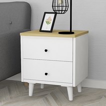 바니가구 스타 2단 협탁, 심플오크+블랙