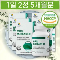 인도 보스웰리아 보수엘리야 보이스베리아 5개월분 프랑킨센스 나무 수액 뉴질랜드 초록이 초롱 홍합 동결 건조 부원료 HACCP 인증 1일 2정 간편한 섭취 방법 1000mg 20대 30대 직장인