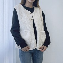 VANANA2 라운드넥 빅포켓 따뜻한 몽글 조끼