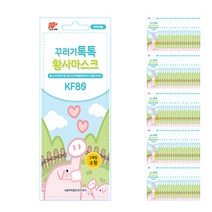 톡톡버디 꾸러기톡톡 황사마스크 흰색 소형 KF80, 100개, 1개입