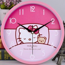 헬로 키티 벽시계 캐릭터 시계 아이방 벽시계, 모델4 직경-26cm
