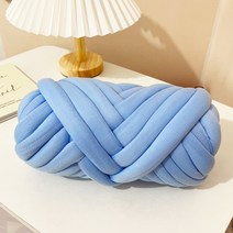 벨벳 빅얀 망고 실 자이언트 얀 뜨개질 가방 만들기 점보 뜨개질 배우기 핸드니팅 250g, 1, 레이크 블루 직경 2.5cm